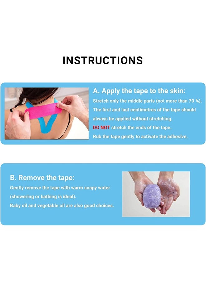 Sthxyfaith - Athletic Non-Athlete Therapeutic Waterproof Tape Helps Relieve Muscle Joint and Bone Pain All Day Record (5cmx5m) (Blue) - Image 1