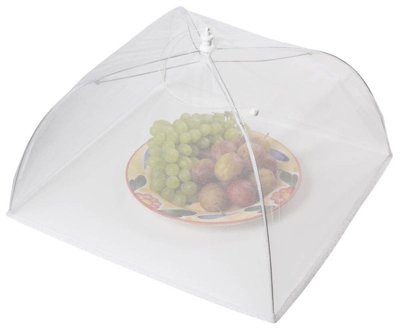 KitchenCraft Pop Up Mesh Food Cover Dome Fine Net Food Umbrella Metal Wire Frame 405 cm 16 White