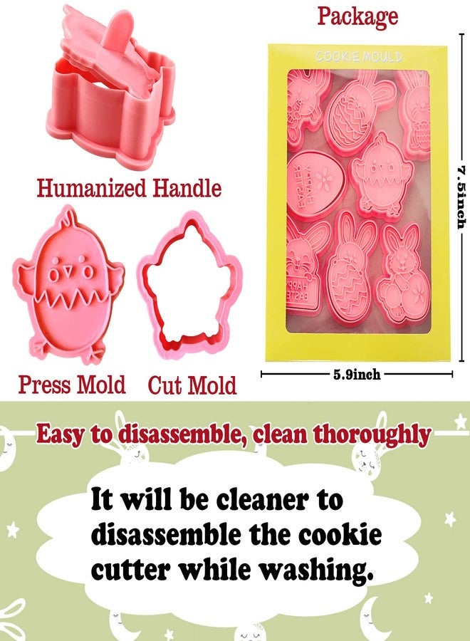 Partywind 8 Styles Easter Bunny Cookie Cutters, Easter Biscuit Fondant Pastry Cookie Cutter Stamps for Baking, Fun Cookie Cutters Shapes with Bunny Egg Carrot for Party Decorations - Image 3