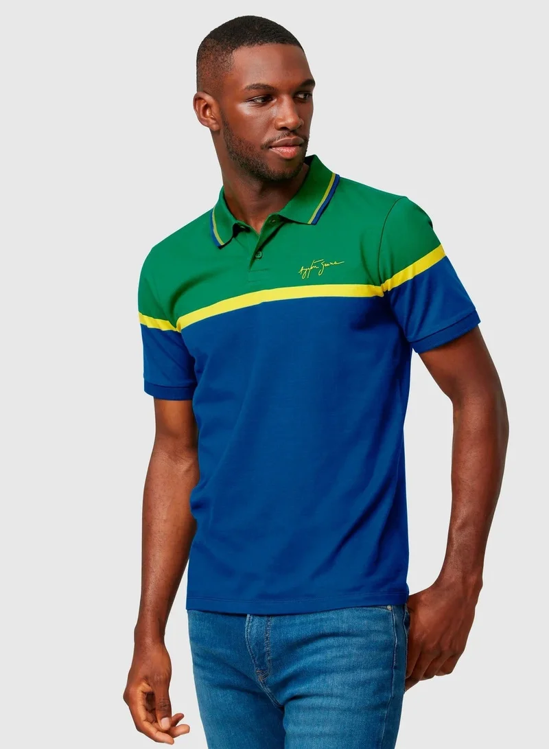 Ayrton Senna Ayrton Senna Men's Fanwear Strip Polo Shirt