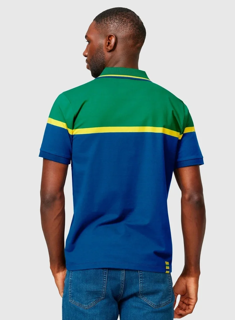 Ayrton Senna Ayrton Senna Men's Fanwear Strip Polo Shirt