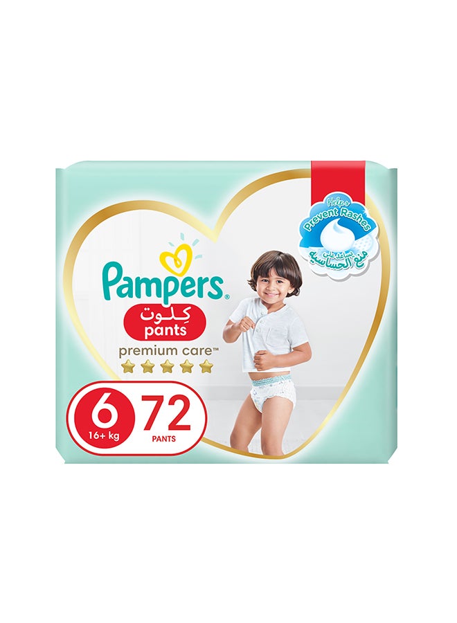 Pampers Premium Care Pants Diapers, Size 6, 16+kg,  Softest Absorption for Ultimate Skin Protection 72 Count - Image 1