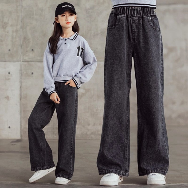 A Generation Of Hair Girls In Children'S Jeans Girls Pants 3-6-10-12-15 Years Old Children'S Pants Tide - Image 5