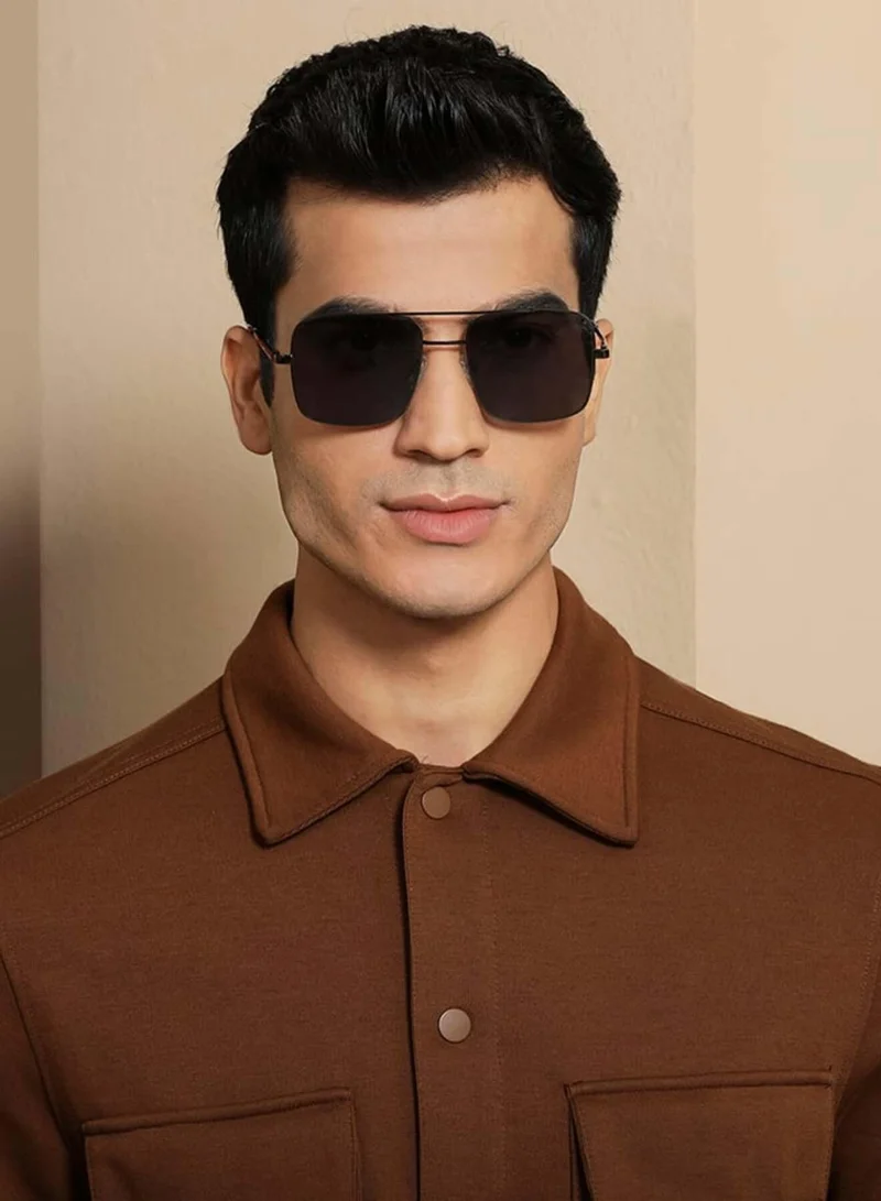 VINCENT CHASE VINCENT CHASE EYEWEAR By Lenskart | Grey Square Stylish Sunglasses | UV Protected | For Men &amp; Women | Large | VC S12938 - Pack of 1