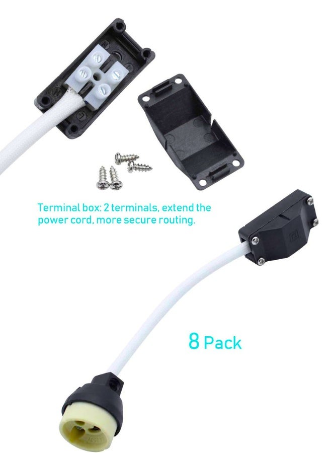 8 Pack GU10 Lamp Holder 2A 250V GU10 Ceramic Lamp Bases Connector with Terminal Box Socket for GU10 LED Light Bulbs Halogen Bulbs Downlights Main Connector Adapter Fitting - Image 2