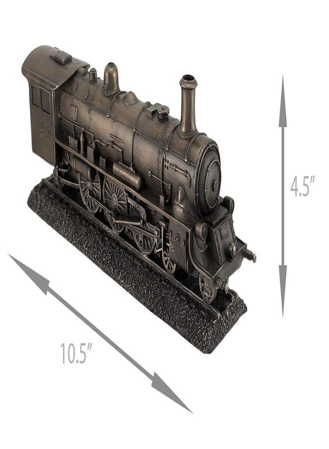 Veronese Design 10.5" Long Steam Locomotive Engine Cold Cast Resin Antique Bronze Finish Steampunk Statue Train Gifts - Image 4