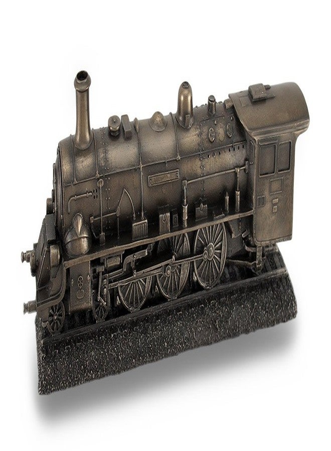 Veronese Design 10.5" Long Steam Locomotive Engine Cold Cast Resin Antique Bronze Finish Steampunk Statue Train Gifts - Image 2