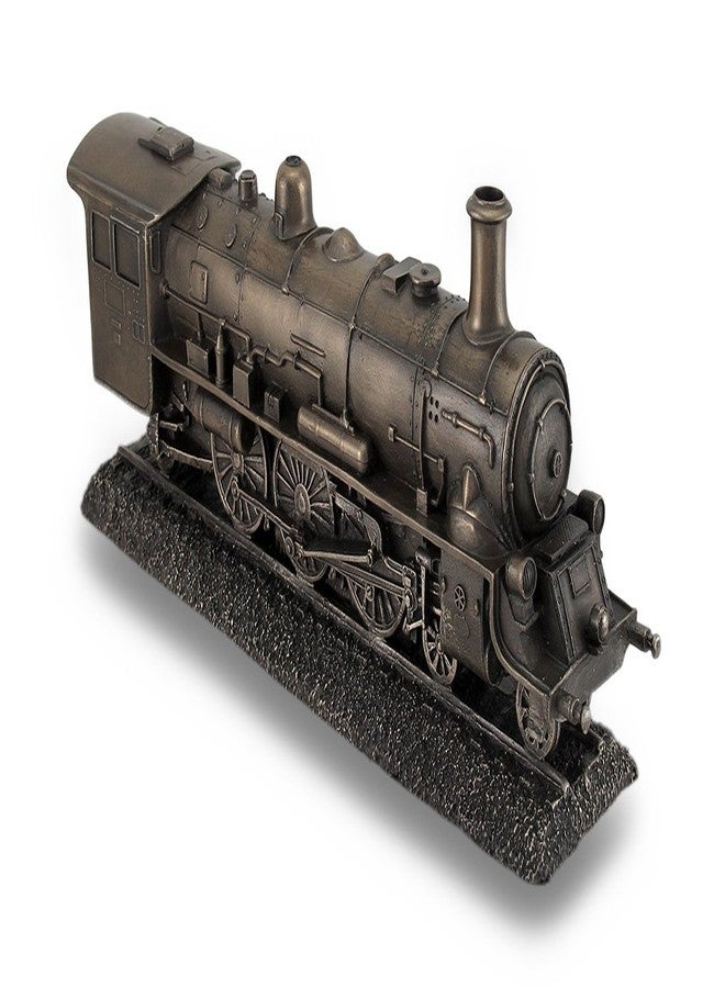 Veronese Design 10.5" Long Steam Locomotive Engine Cold Cast Resin Antique Bronze Finish Steampunk Statue Train Gifts - Image 1