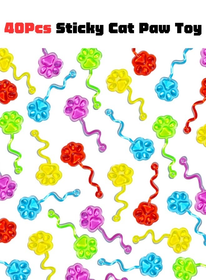 HANYII 40 pieces children's sticky party toys sticky cat claws creative elastic stretch cat claws climbing wall toys decompression toys