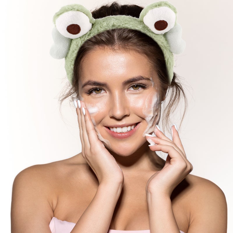 2pcs Cartoon Makeup Hairband Plush Face Washing Headband Lovely Frog Headband Face Wash Hairband Funny Hair Hoop Cute Animal Ears Hair Hoop - Image 4
