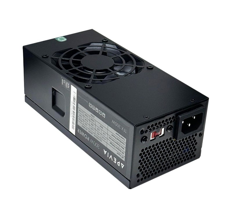 Apevia TFX-AP300W Standard Flex ATX 300W Power Supply - 115-230V AC, 1 x 20/24Pin Main Power, 1 x 12V(P4), 3 x Pheripheral, 3 x SATA, 1 x Floppy - Image 1