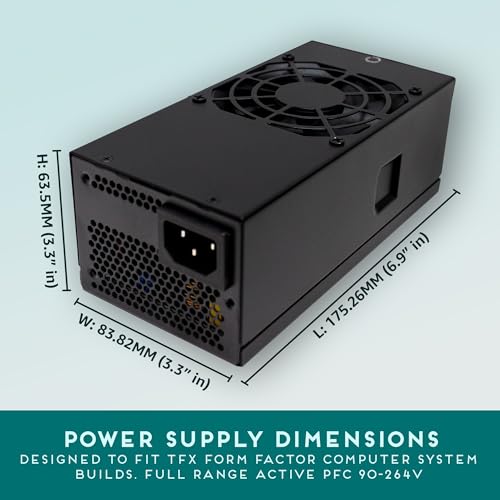 Apevia TFX-AP300W Standard Flex ATX 300W Power Supply - 115-230V AC, 1 x 20/24Pin Main Power, 1 x 12V(P4), 3 x Pheripheral, 3 x SATA, 1 x Floppy - Image 3