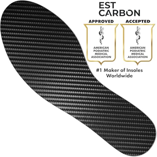 EstCarbon - Carbon Fiber Insole - 1 pc, Men 6, Women 7 - Unisex Orthotic Shoe Insert - Stiff Foot Plate - Turf Toe, Hallux Rigidus, Flat Feet, Plantar Fasciitis, Mortons Extension - Image 2