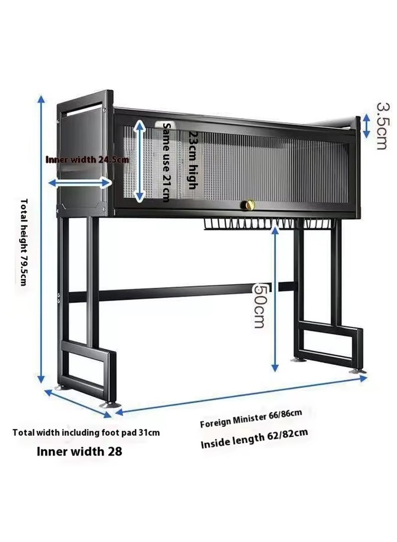 ليفي رف مطبخ من الفولاذ المقاوم للصدأ فوق الحوض، منظم رف تجفيف الأطباق مع تخزين للأواني والأطباق، رف تجفيف أطباق أسود، منظم أدوات المطبخ، رف أطباق، حامل أطباق، مجفف أطباق، رف حوض المطبخ، رف أطباق للتخزين على سطح العمل والمنزل - Image 2