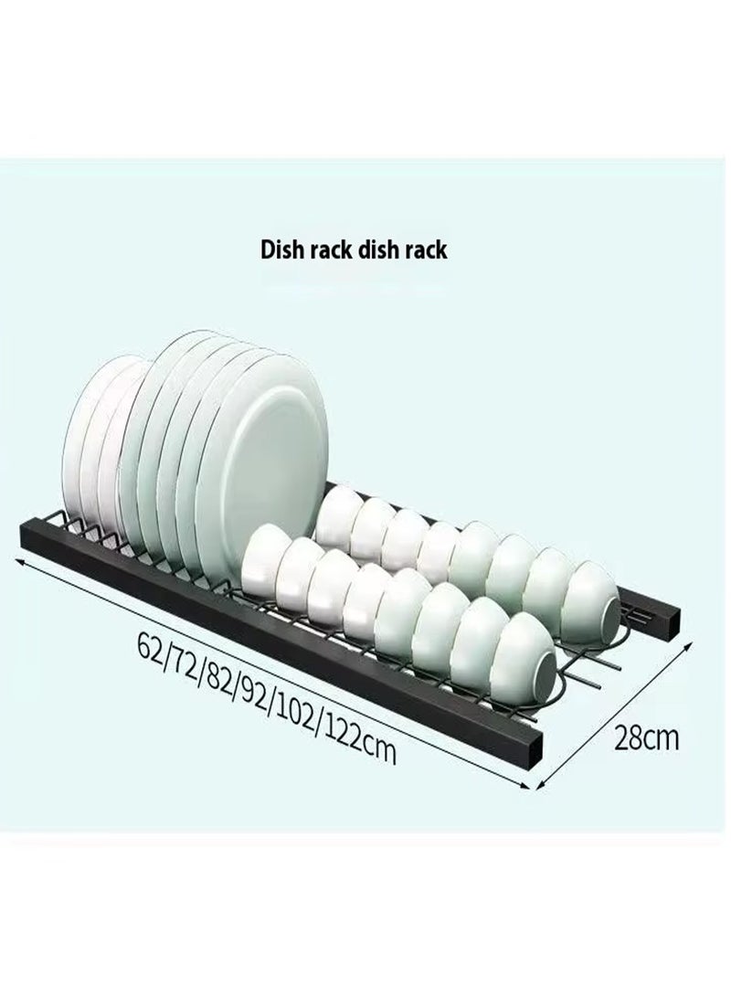 ليفي رف مطبخ من الفولاذ المقاوم للصدأ فوق الحوض، منظم رف تجفيف الأطباق مع تخزين للأواني والأطباق، رف تجفيف أطباق أسود، منظم أدوات المطبخ، رف أطباق، حامل أطباق، مجفف أطباق، رف حوض المطبخ، رف أطباق للتخزين على سطح العمل والمنزل - Image 3