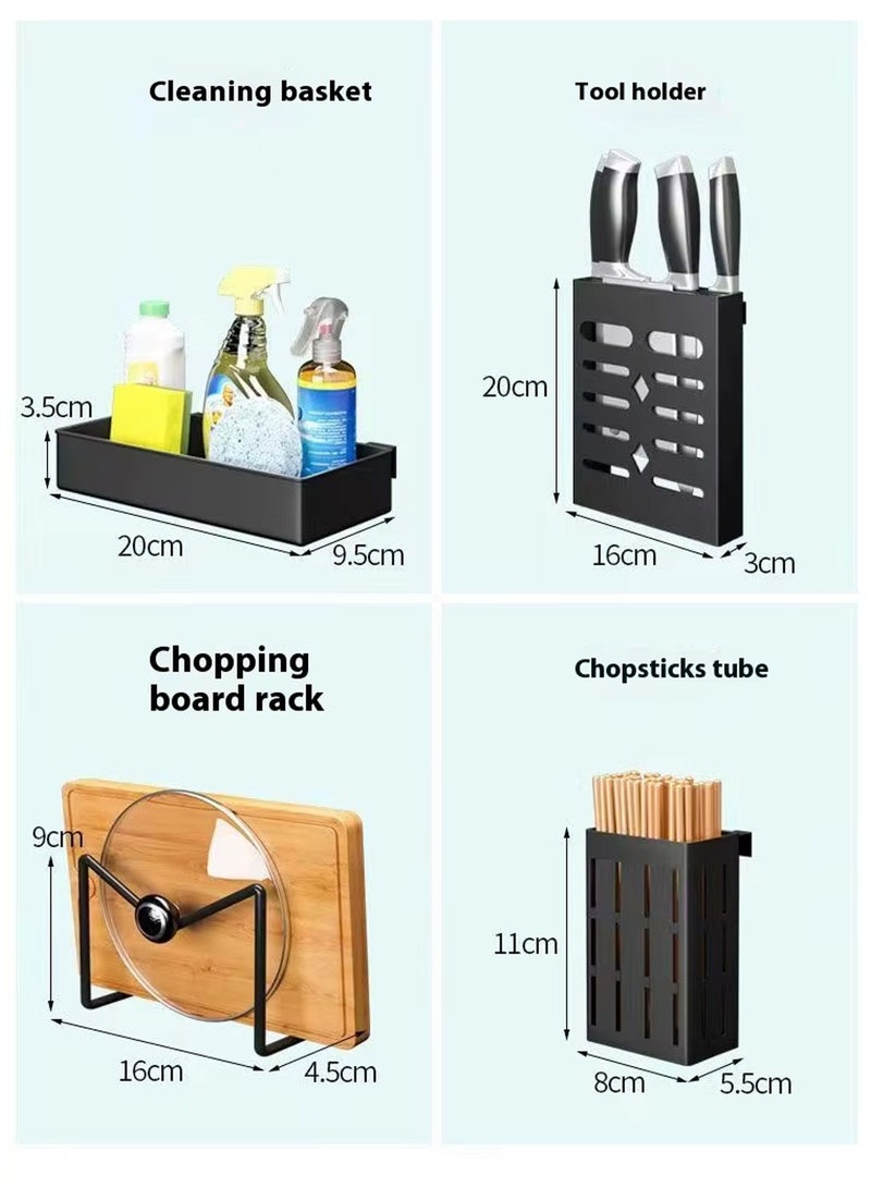 ليفي رف مطبخ من الفولاذ المقاوم للصدأ فوق الحوض، منظم رف تجفيف الأطباق مع تخزين للأواني والأطباق، رف تجفيف أطباق أسود، منظم أدوات المطبخ، رف أطباق، حامل أطباق، مجفف أطباق، رف حوض المطبخ، رف أطباق للتخزين على سطح العمل والمنزل - Image 4