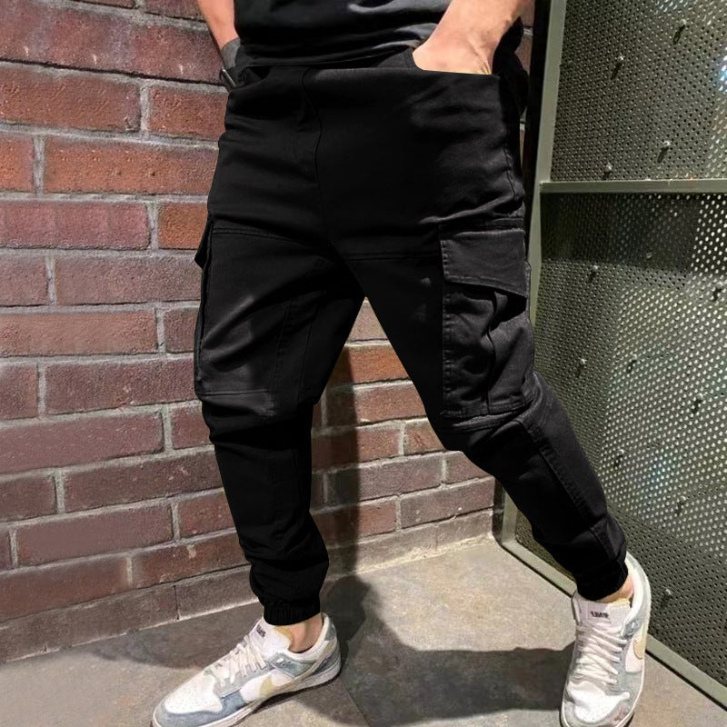 Generic Work pants mens loose casual toe pants 2022 summer new mens pants spring and autumn harem pants men Black - Image 3