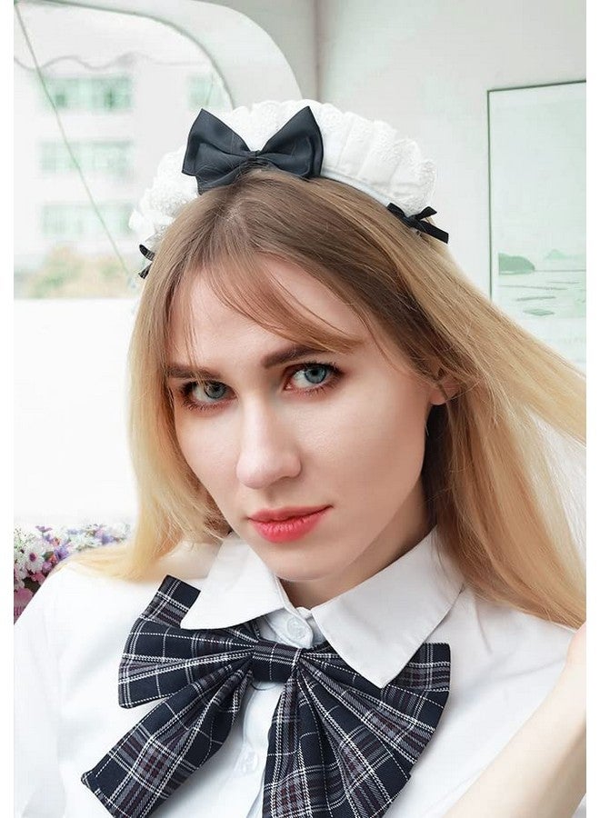 C-ZOFEK Women'S French Maid Headband Ribbon Lace Kawaii Headwear Headpiece For Halloween Cosplay Costume - Image 3