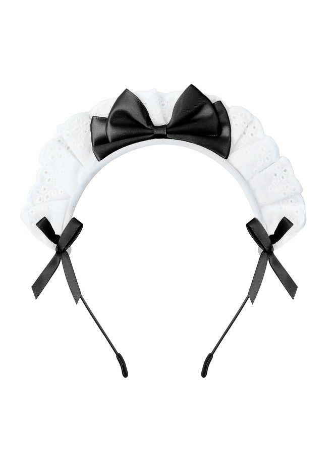 C-ZOFEK Women'S French Maid Headband Ribbon Lace Kawaii Headwear Headpiece For Halloween Cosplay Costume - Image 1