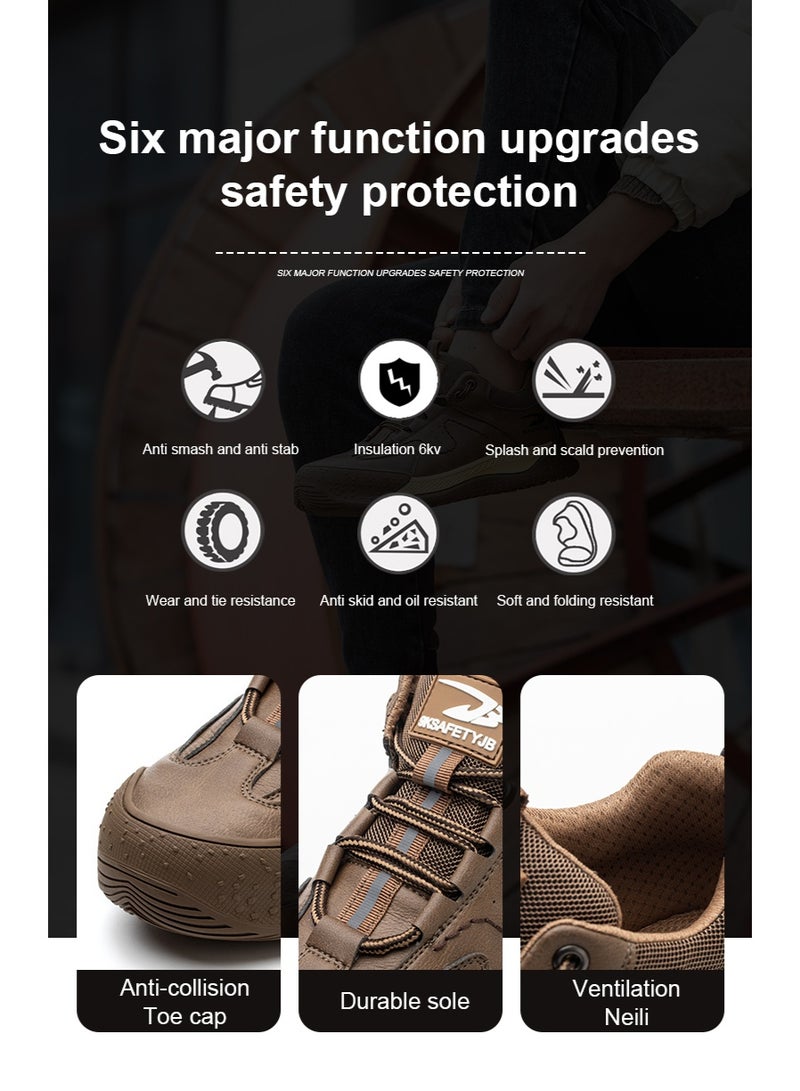 Steel Toe Shoes for Men Lightweight Safety Shoes Comfortable Puncture Proof Slip On Indestructible Work Shoes and Fashion Sneakers. - Image 3