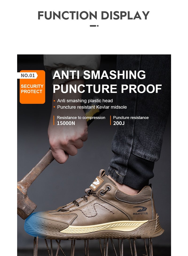 Steel Toe Shoes for Men Lightweight Safety Shoes Comfortable Puncture Proof Slip On Indestructible Work Shoes and Fashion Sneakers. - Image 5