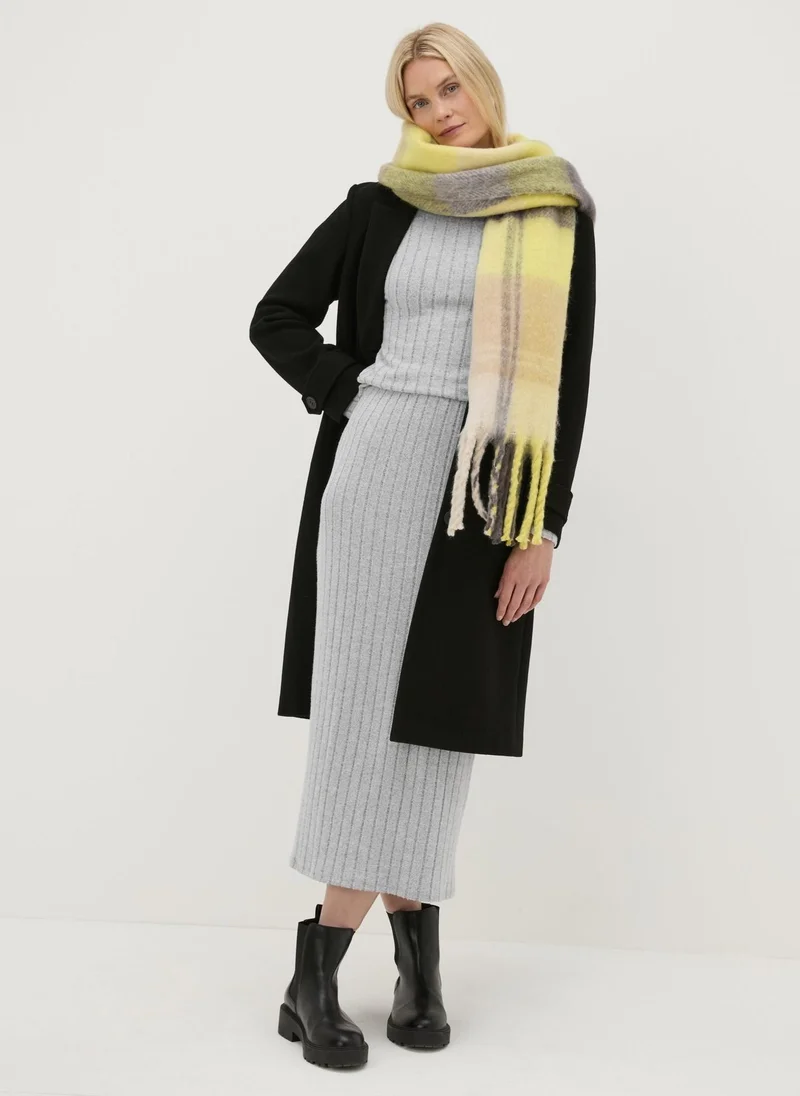 Matalan Grey Jersey Ribbed Midi Skirt