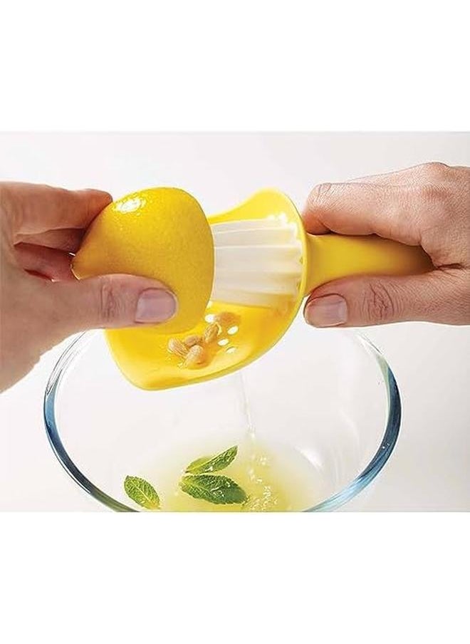 Catcher Citrus Manual Juicer Lemon Reamer Orange Lime Squeezer With Pip Catching Cup Yellow