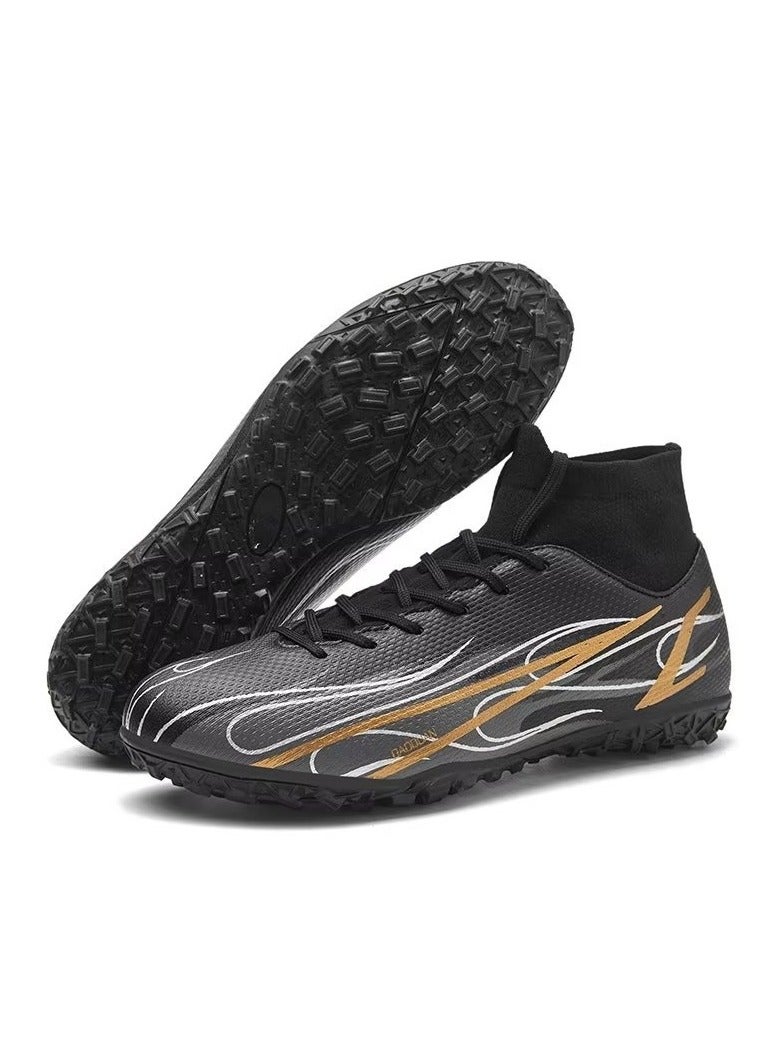 SKT Shiketro High-Top Short Spikes Artificial Turf Soccer Boots for Teenagers and Students, Outdoor Training Sneakers for Men and Women - Image 1
