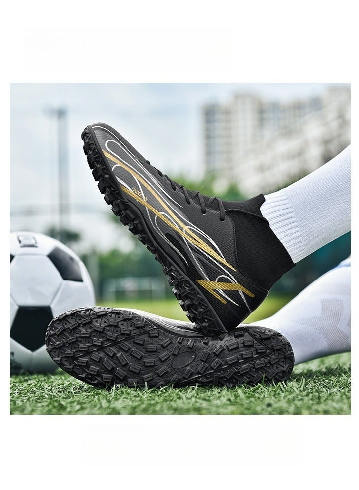 SKT Shiketro High-Top Short Spikes Artificial Turf Soccer Boots for Teenagers and Students, Outdoor Training Sneakers for Men and Women - Image 2