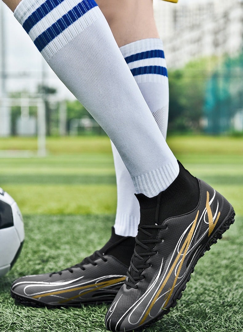SKT Shiketro High-Top Short Spikes Artificial Turf Soccer Boots for Teenagers and Students, Outdoor Training Sneakers for Men and Women - Image 3