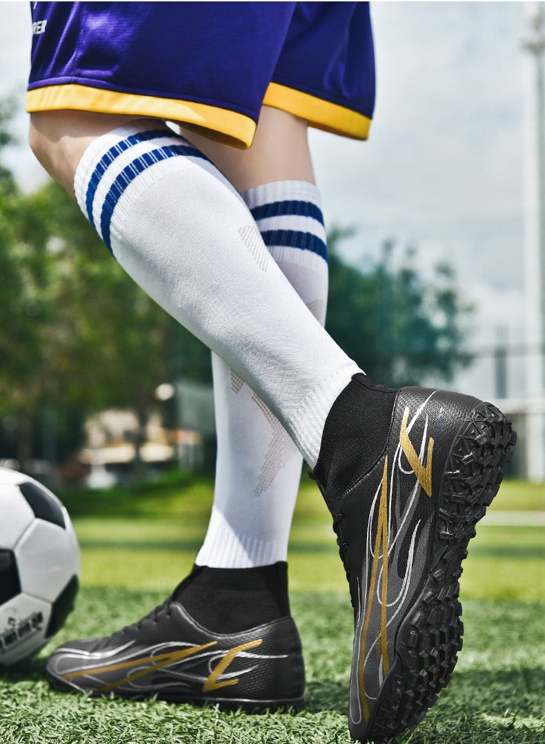 SKT Shiketro High-Top Short Spikes Artificial Turf Soccer Boots for Teenagers and Students, Outdoor Training Sneakers for Men and Women - Image 4