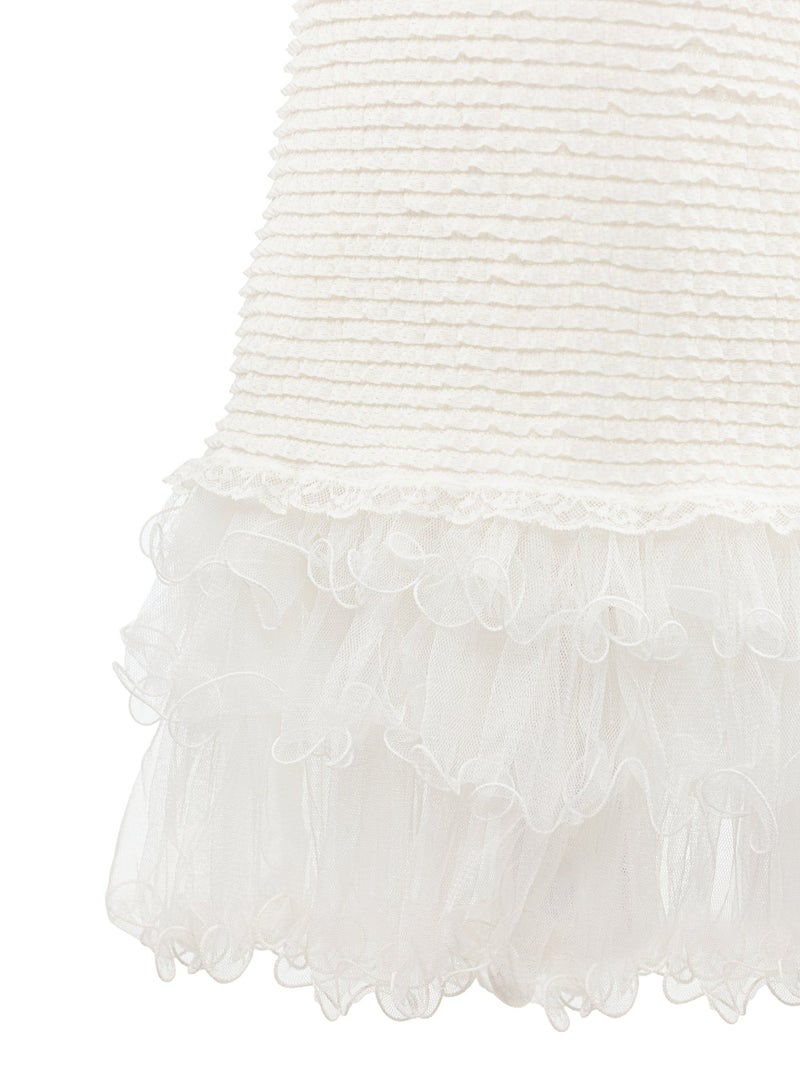 كوين فستان حفلات للفتيات من الون الابيض ، فستان الأميرة وحفلات الزفاف والسهرات الرسمية وحفلات الرقص لأعياد الميلاد للفتيات الصغيرات الأنيقات - Image 3