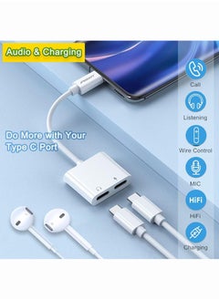 OULIYO 2 In 1 Audio And Charging Cable Adapter with USB-C Charge Port 2 in 1 OTG Splitter Live Converter for Android Type-C Input Phones  - Image 3