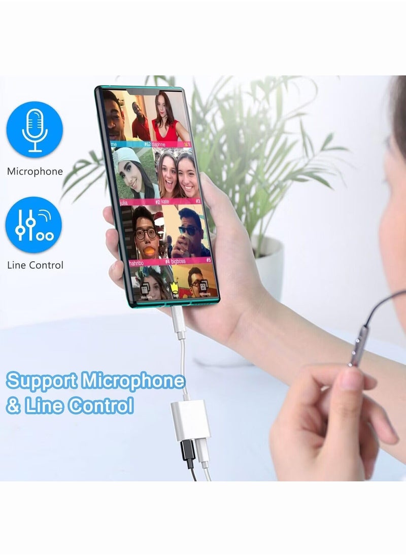 OULIYO 2 In 1 Audio And Charging Cable Adapter with USB-C Charge Port 2 in 1 OTG Splitter Live Converter for Android Type-C Input Phones  - Image 4