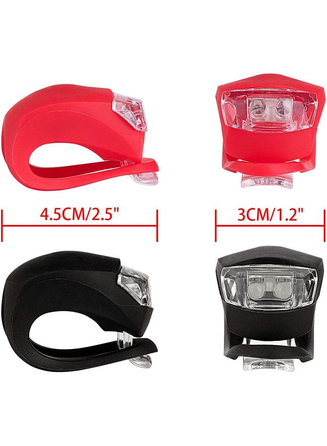 Bluejw 8 Pack Bicycle Light, Silicone LED Bike Light Set, 4 PCS Bike Headlight and 4 Pcs Taillight (Red & White)-Multi-Purpose Waterproof - Image 2