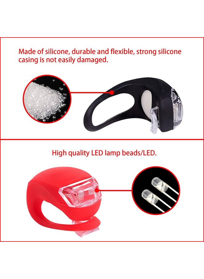Bluejw 8 Pack Bicycle Light, Silicone LED Bike Light Set, 4 PCS Bike Headlight and 4 Pcs Taillight (Red & White)-Multi-Purpose Waterproof - Image 4