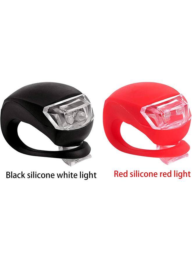 Bluejw 8 Pack Bicycle Light, Silicone LED Bike Light Set, 4 PCS Bike Headlight and 4 Pcs Taillight (Red & White)-Multi-Purpose Waterproof - Image 3