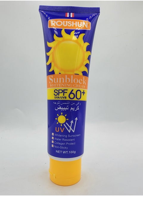 Sunscreen for the face, whitening cream, 60 degrees