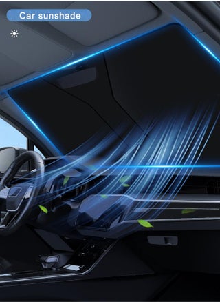 Windshield Sun Shade | Car Sun Shade Windshield | Foldable Front Windshield Sunshades | Reflective Shade for Front Windshield with Mirror Cut-Out Fits Middle and Big Sedans, SUVs, & Hatchbacks - pzsku/Z593C14F909130E6539ECZ/45/_/1716794311/9db09177-c73f-4b79-824a-81e44522bc7d