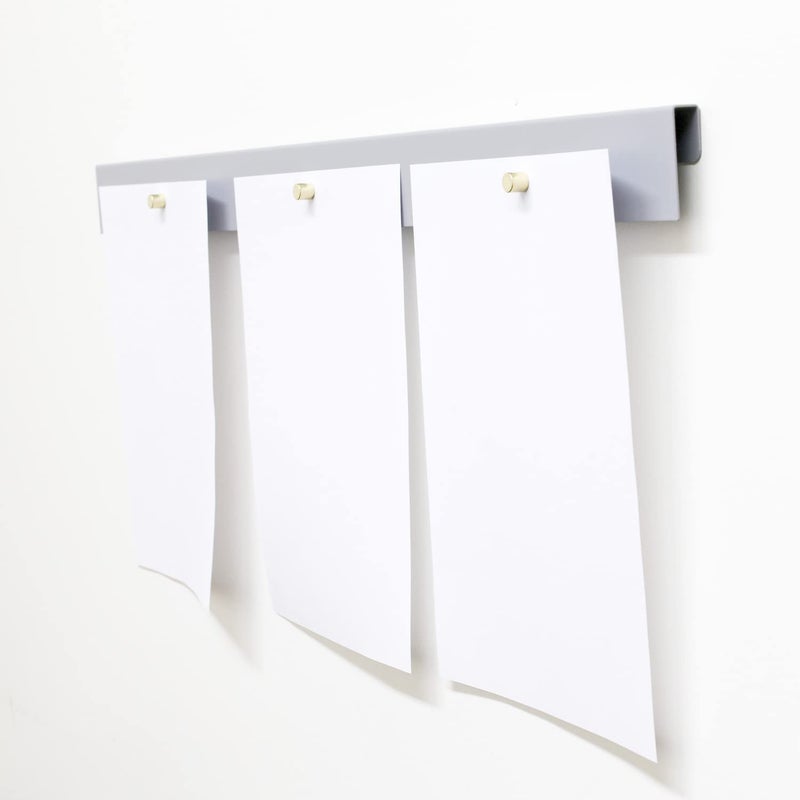 Mitus Wall Mount Art Display - Hanging Kids Art Room DÃ©cor - 28" Magnetic Bar (Set of 2) Gray with Gold Magnets - Image 2