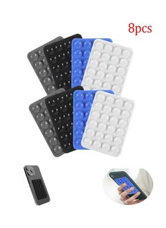 Generic 8 Pcs 4 Color Adhesive Silicone Suction Phone Case, Multipurpose Non Slip Phone Suction Cup, Universal Phone Sticky Grip, Suitable for Mirror Bathroom Home Kitchen  - Image 1
