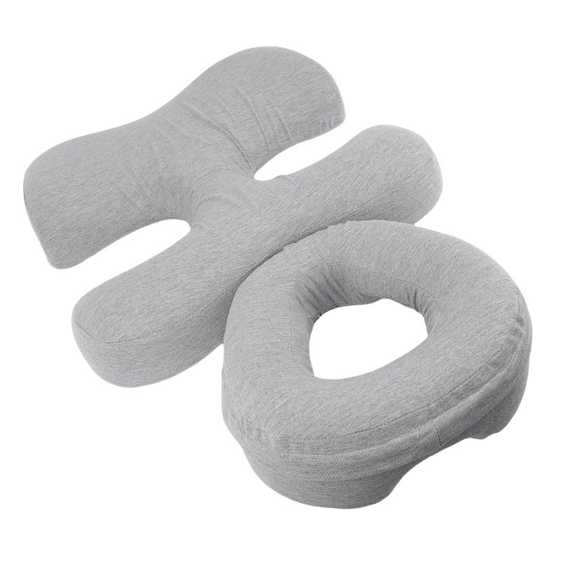 Face Down Pillow with Chest Support Memory Foam Prone Massage Pillow Removable Washable Cover for Home Use Light Grey - Image 4