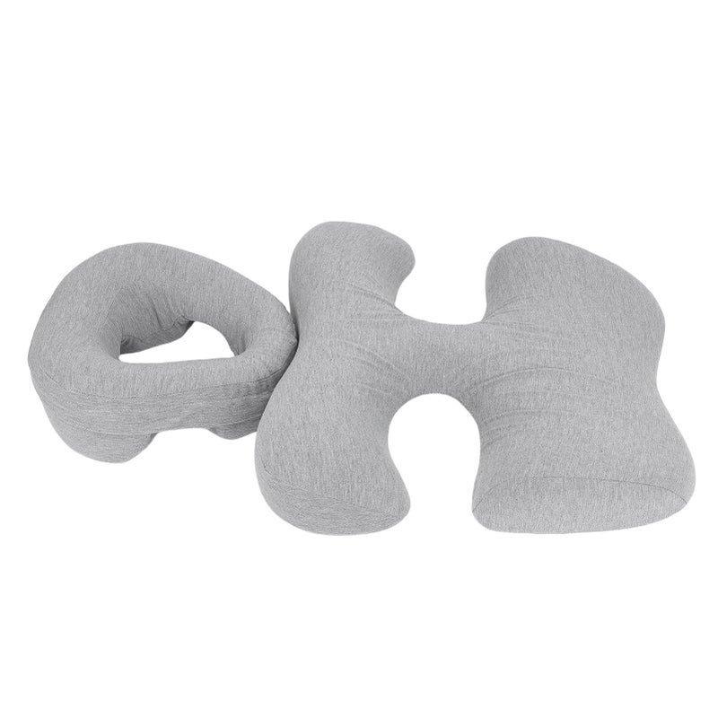 Face Down Pillow with Chest Support Memory Foam Prone Massage Pillow Removable Washable Cover for Home Use Light Grey - Image 3