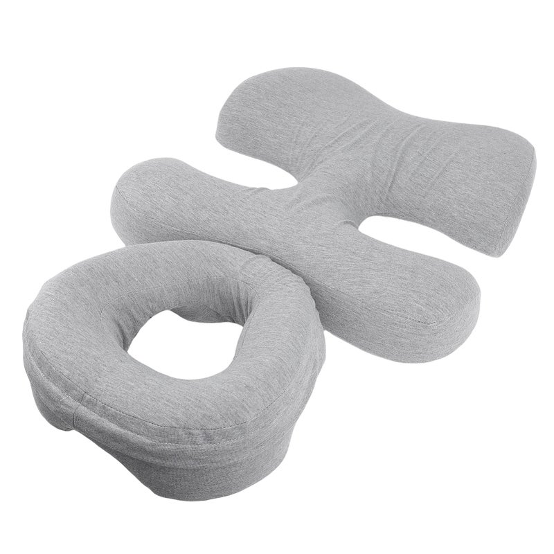 Face Down Pillow with Chest Support Memory Foam Prone Massage Pillow Removable Washable Cover for Home Use Light Grey - Image 5