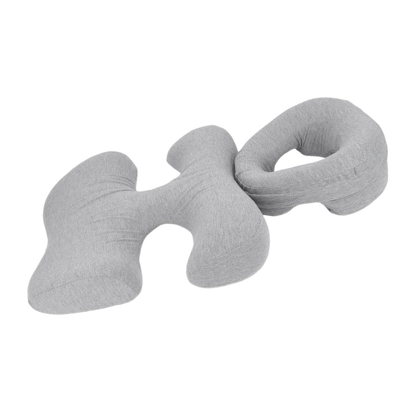 Face Down Pillow with Chest Support Memory Foam Prone Massage Pillow Removable Washable Cover for Home Use Light Grey - Image 2