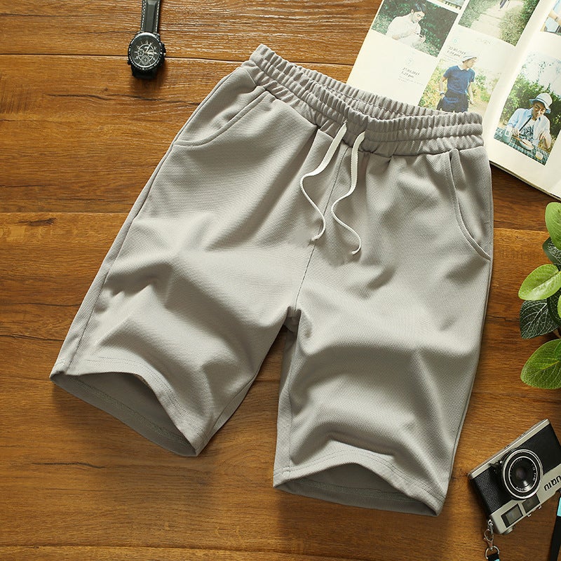 Summer Five-point Pants Mens Cross-border Foreign Trade Summer Beach Pants Mens Casual Running Sports Shorts Mens 5-point Straight Ins Light gray [five-quarter pants] 