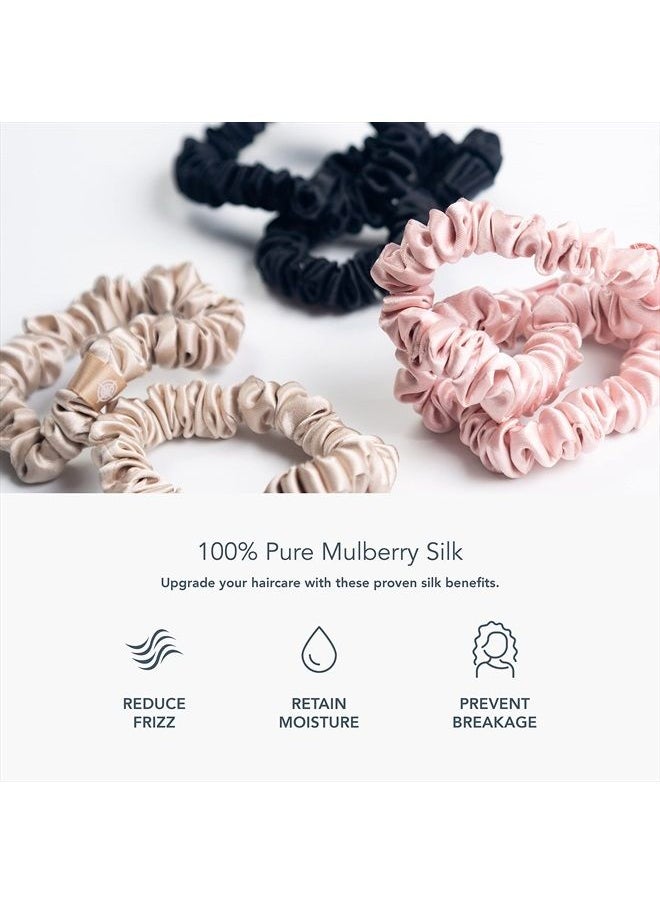 25 Momme Pure Mulberry Silk Black Scrunchies | Skinny Silk Hair Ties (Black 6 Pk) - pzsku/Z593C42656E3E82F4DA43Z/45/_/1684211549/79297fa8-94f8-4be1-b299-54f954e8d5f9