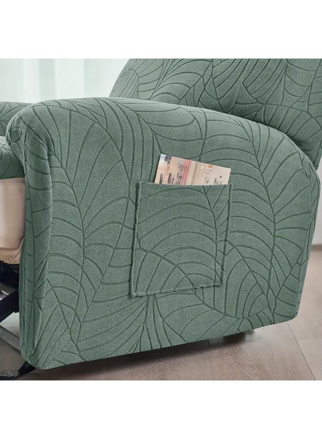 2025 New Jacquard Fleece Recliner Chair Cover Beige Geometric Pattern Elastic Fit - Image 5