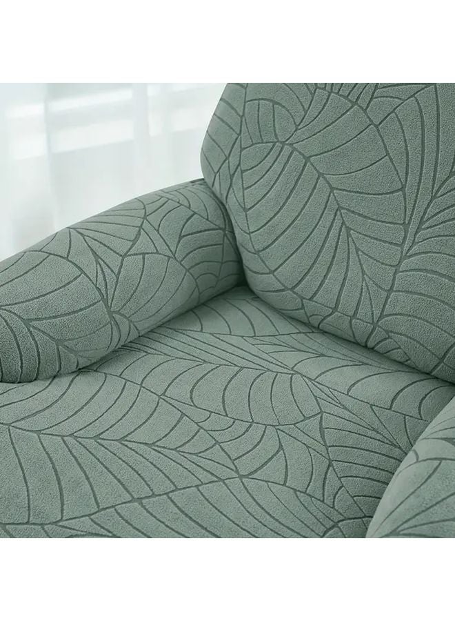 2025 New Jacquard Fleece Recliner Chair Cover Beige Geometric Pattern Elastic Fit - Image 2