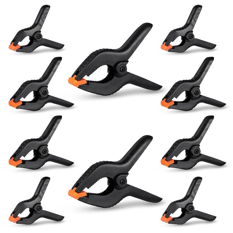 10 Pack Spring Clamps Heavy Duty Assorted Sizes Spring Clips Plastic 65 Inches 45 Inches 35 Inches Set Backdrop Clips Small Clamps For Crafts Woodworking Background